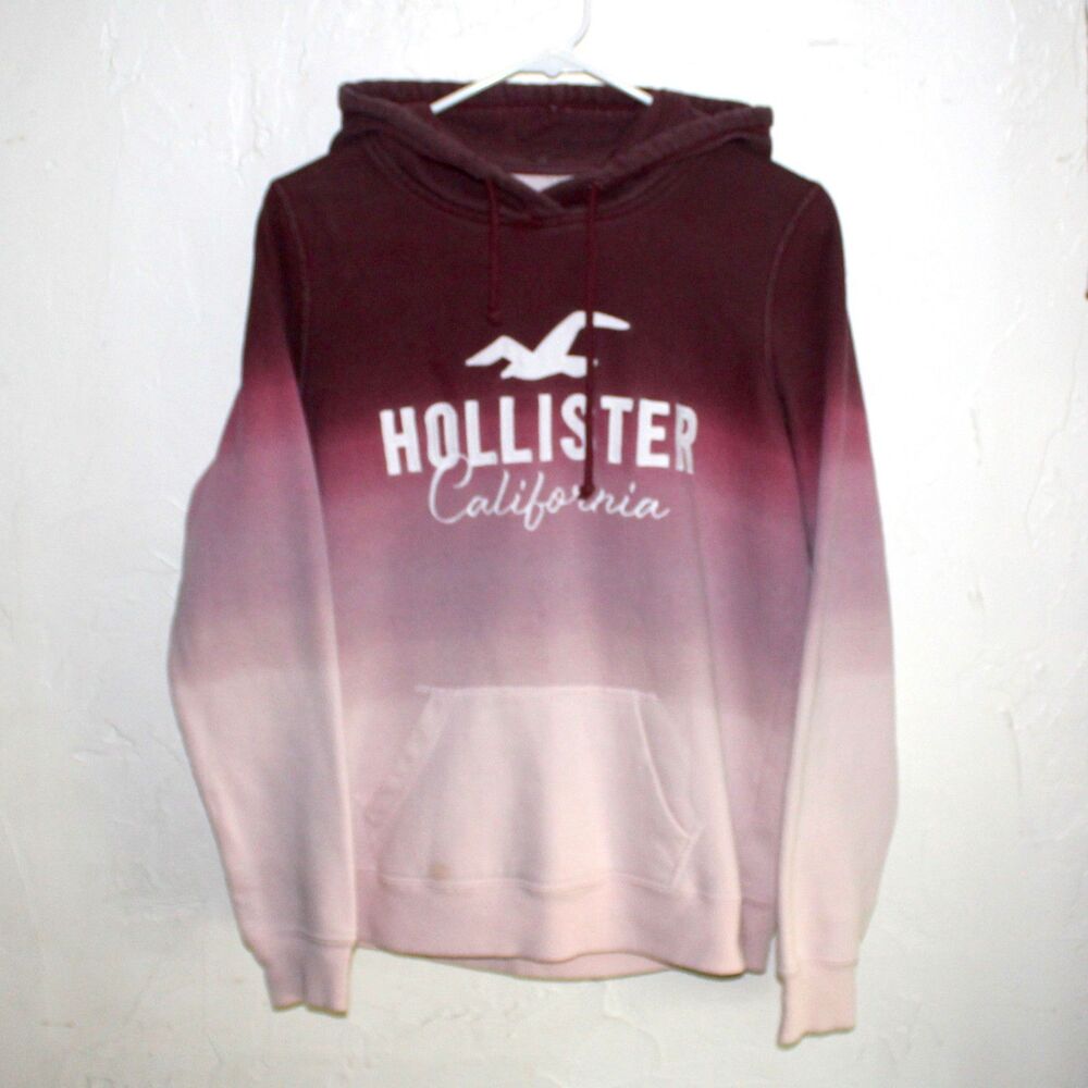 Hollister California Hoodie sweater Women M Purple Pink ombre